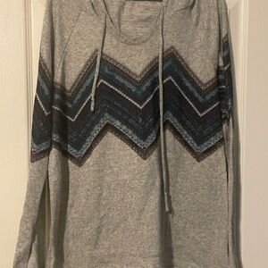 Maurices Gray Chevron Pattern Hooded Pullover